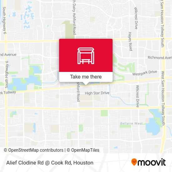 Alief Clodine Rd @ Cook Rd map