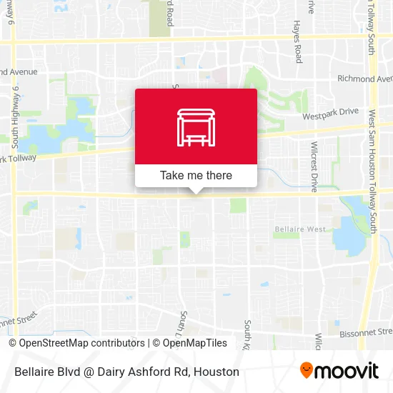 Bellaire Blvd @ Dairy Ashford Rd map