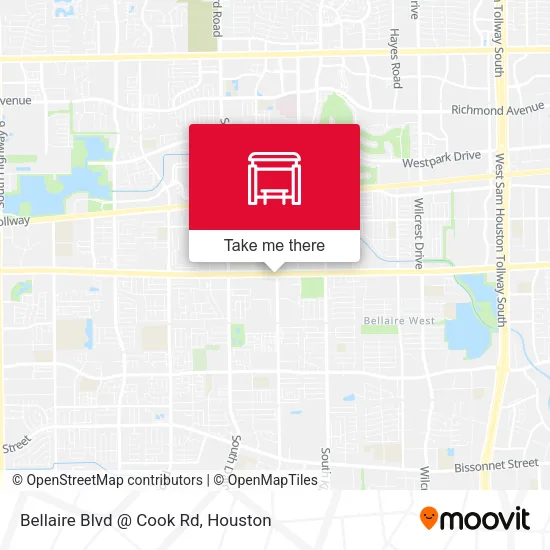 Mapa de Bellaire Blvd @ Cook Rd
