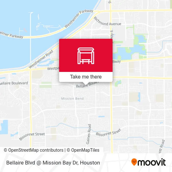 Bellaire Blvd @ Mission Bay Dr map