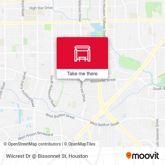 Wilcrest Dr @ Bissonnet St map