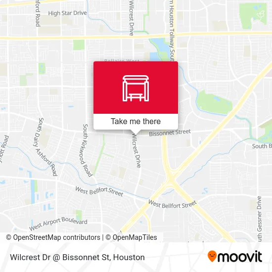 Mapa de Wilcrest Dr @ Bissonnet St