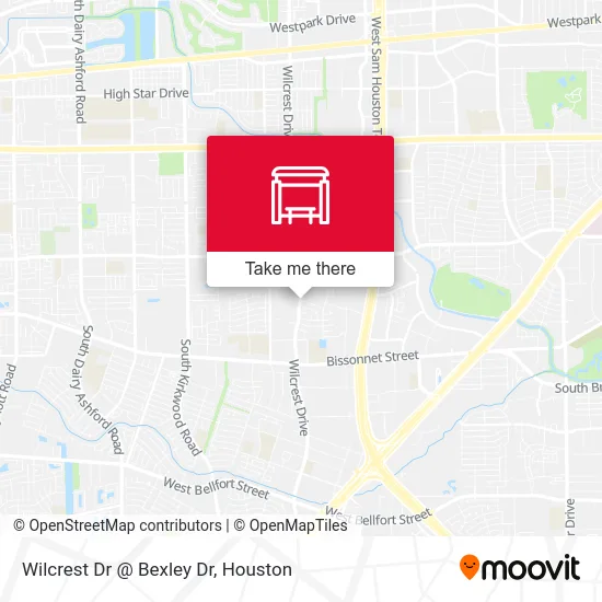 Mapa de Wilcrest Dr @ Bexley Dr