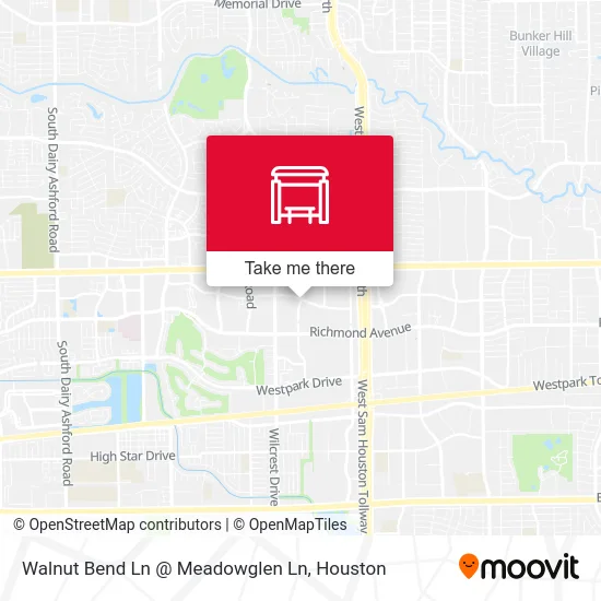 Mapa de Walnut Bend Ln @ Meadowglen Ln