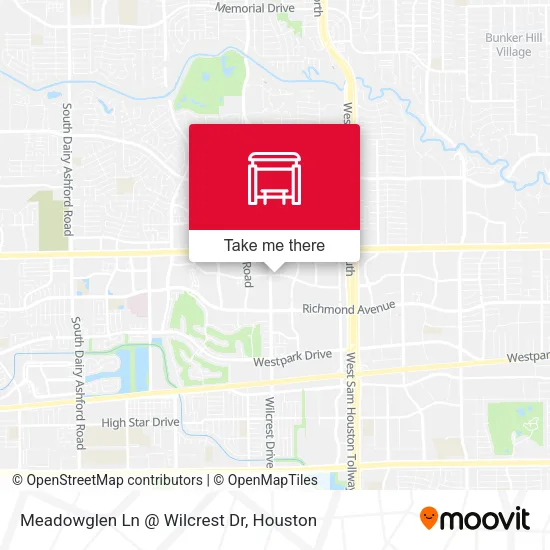 Mapa de Meadowglen Ln @ Wilcrest Dr
