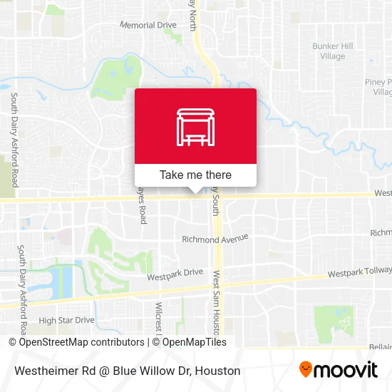 Westheimer Rd @ Blue Willow Dr map