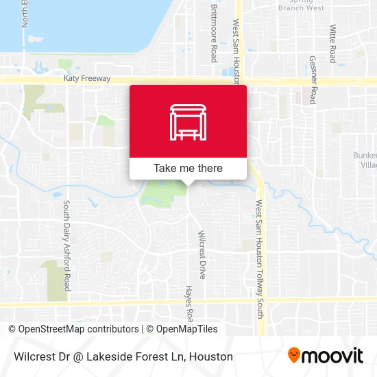 Wilcrest Dr @ Lakeside Forest Ln map