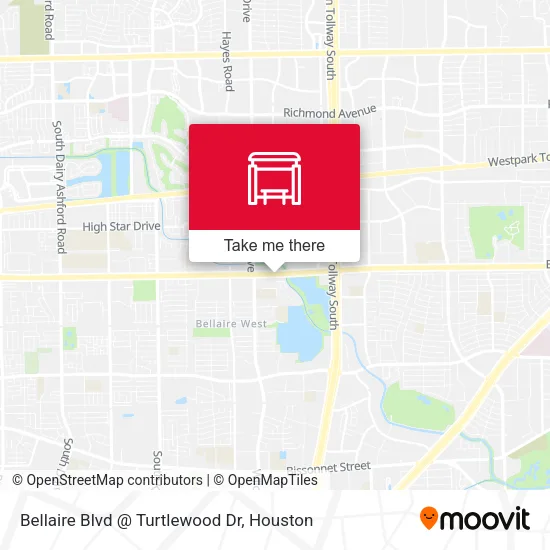 Mapa de Bellaire Blvd @ Turtlewood Dr