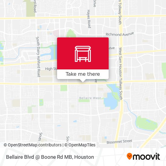 Bellaire Blvd @ Boone Rd MB map
