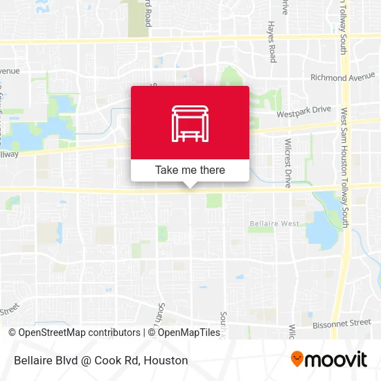 Mapa de Bellaire Blvd @ Cook Rd