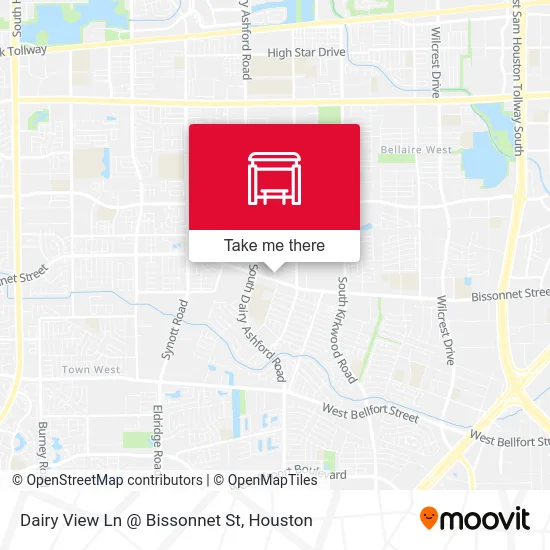 Mapa de Dairy View Ln @ Bissonnet St
