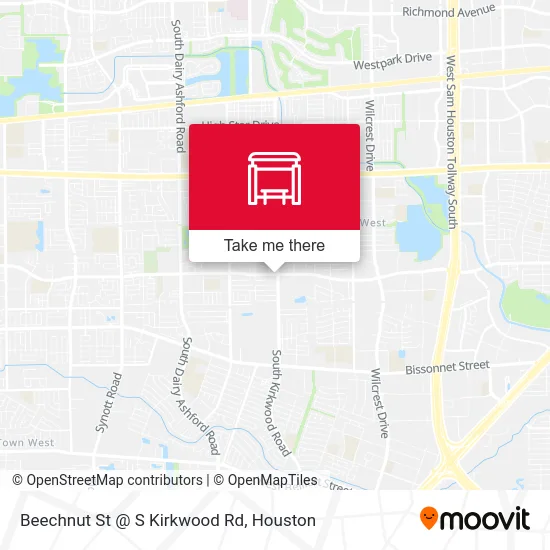 Beechnut St @ S Kirkwood Rd map