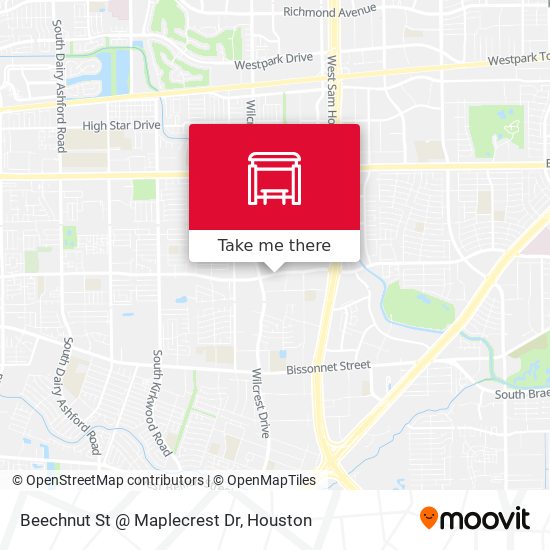 Beechnut St @ Maplecrest Dr map