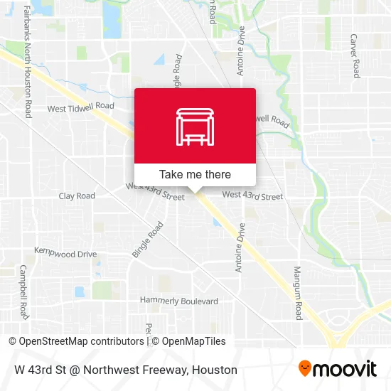 W 43rd St @ Northwest Freeway map