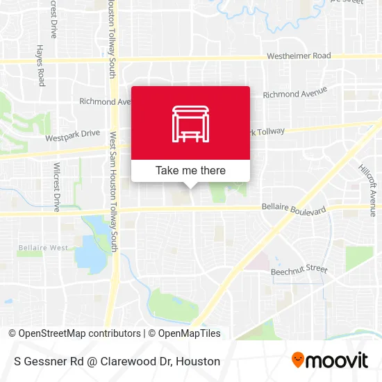 S Gessner Rd @ Clarewood Dr map