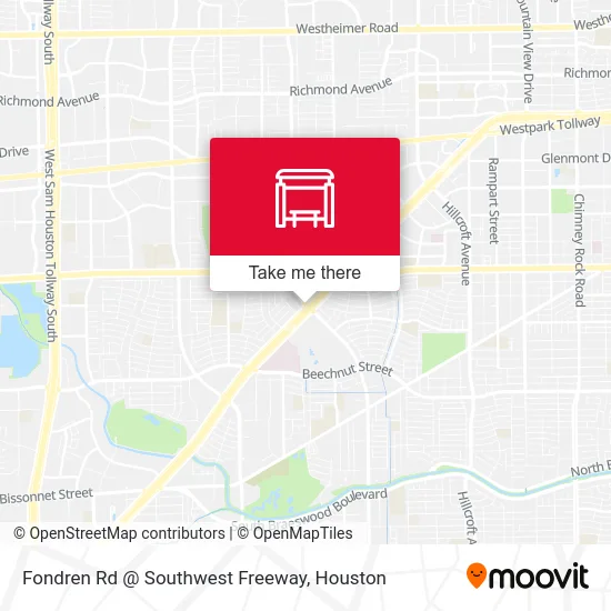 Fondren Rd @ Southwest Freeway map