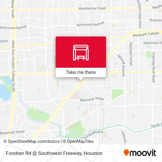 Fondren Rd @ Southwest Freeway map