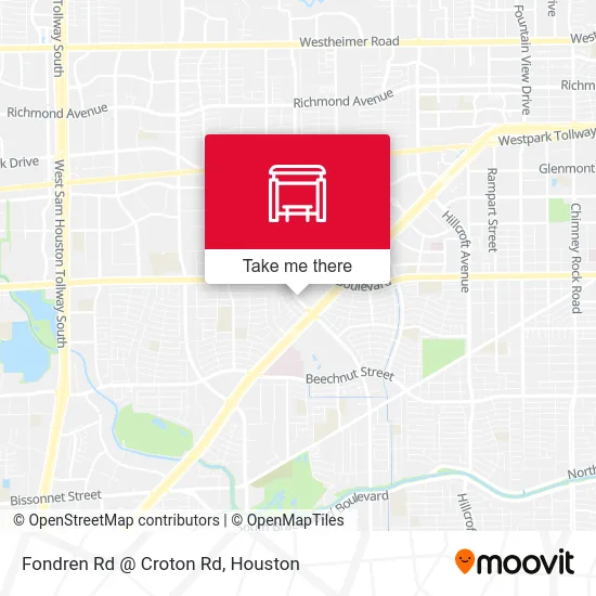 Fondren Rd @ Croton Rd map