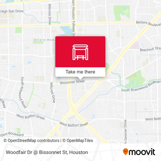Mapa de Woodfair Dr @ Bissonnet St