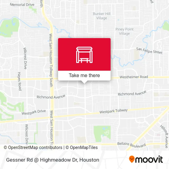 Gessner Rd @ Highmeadow Dr map