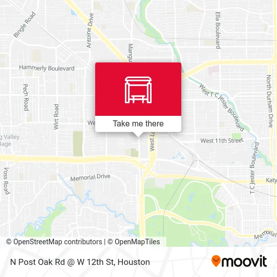 N Post Oak Rd @ W 12th St map