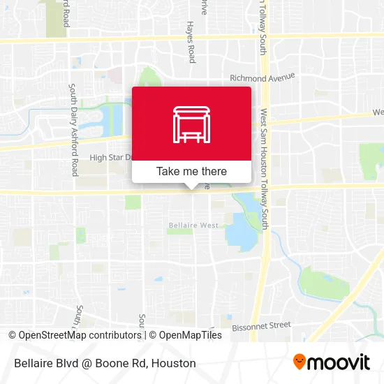 Mapa de Bellaire Blvd @ Boone Rd