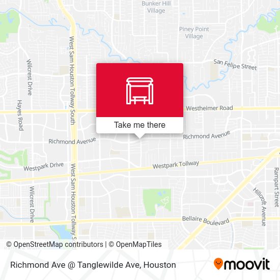 Richmond Ave @ Tanglewilde Ave map