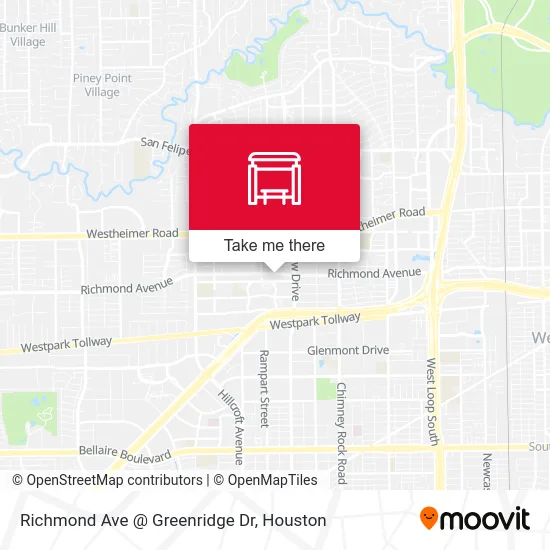 Richmond Ave @ Greenridge Dr map