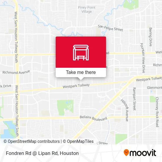 Fondren Rd @ Lipan Rd map