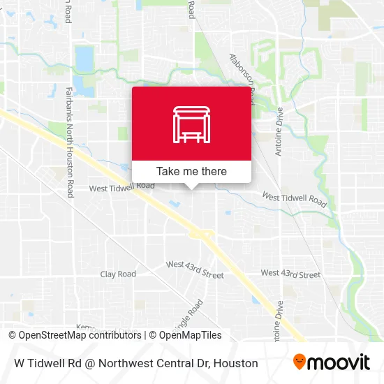 W Tidwell Rd @ Northwest Central Dr map