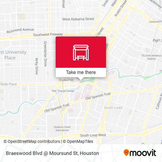 Braeswood Blvd @ Moursund St map