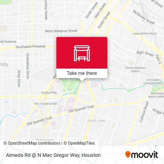 Almeda Rd @ N Mac Gregor Way map