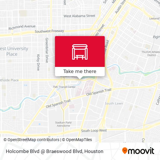 Mapa de Holcombe Blvd @ Braeswood Blvd