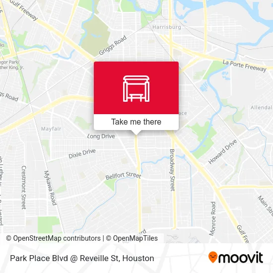 Mapa de Park Place Blvd @ Reveille St