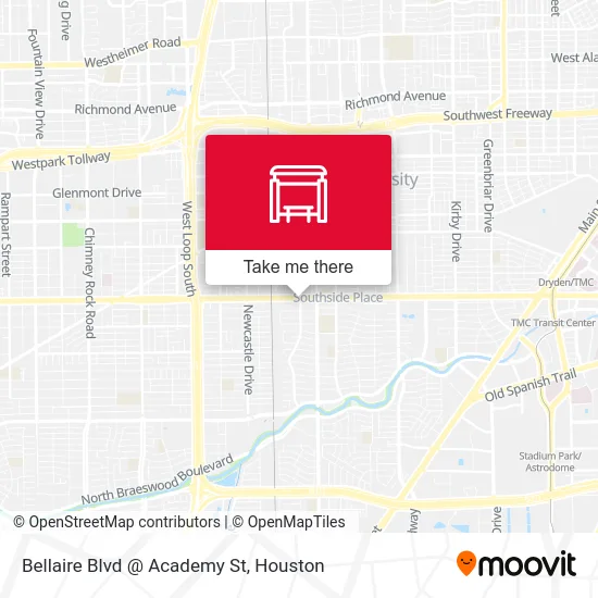 Bellaire Blvd @ Academy St map