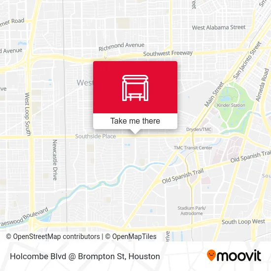 Mapa de Holcombe Blvd @ Brompton St