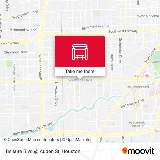 Bellaire Blvd @ Auden St map