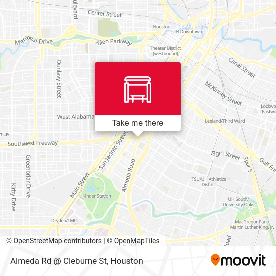 Mapa de Almeda Rd @ Cleburne St