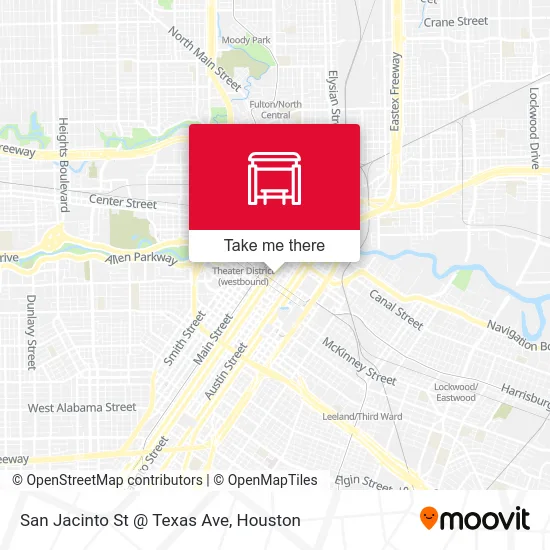 Mapa de San Jacinto St @ Texas Ave