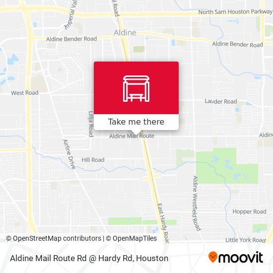 Aldine Mail Route Rd @ Hardy Rd map