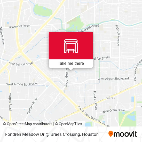 Fondren Meadow Dr @ Braes Crossing map