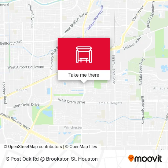 S Post Oak Rd @ Brookston St map