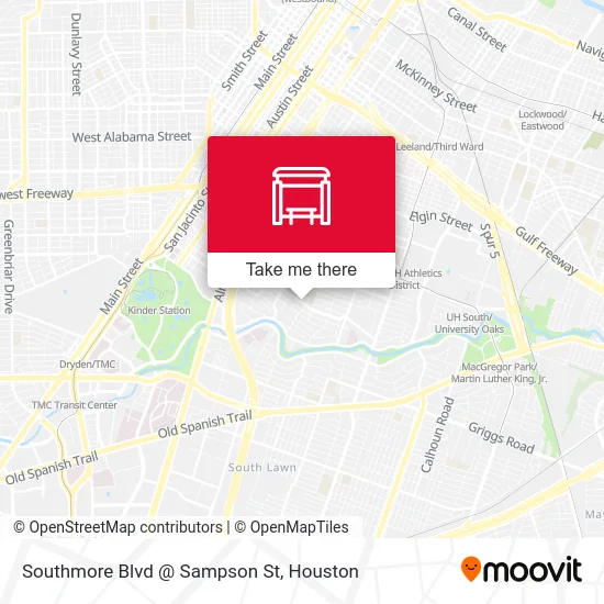 Mapa de Southmore Blvd @ Sampson St