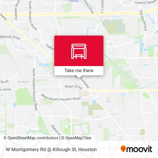W Montgomery Rd @ Killough St map