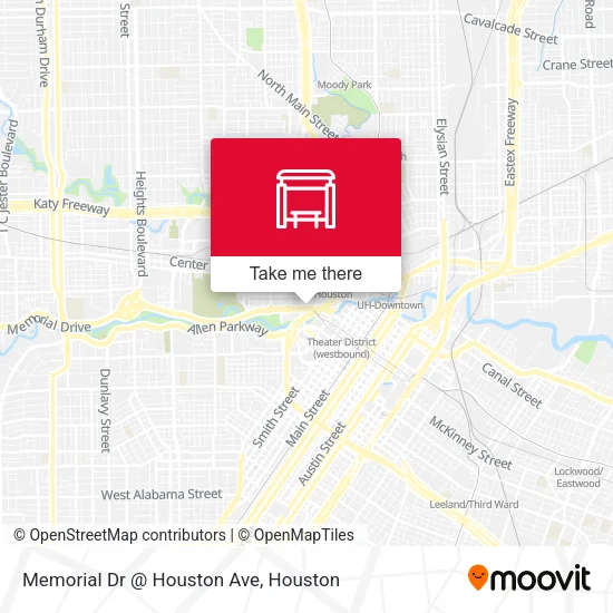 Mapa de Memorial Dr @ Houston Ave