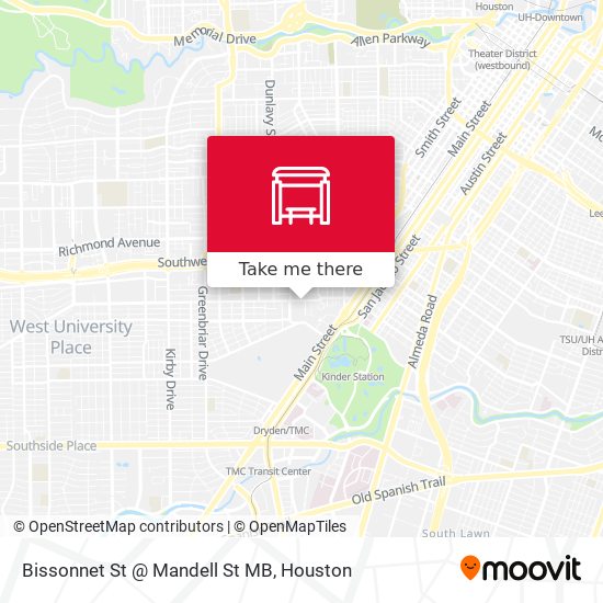 Bissonnet St @ Mandell St MB map