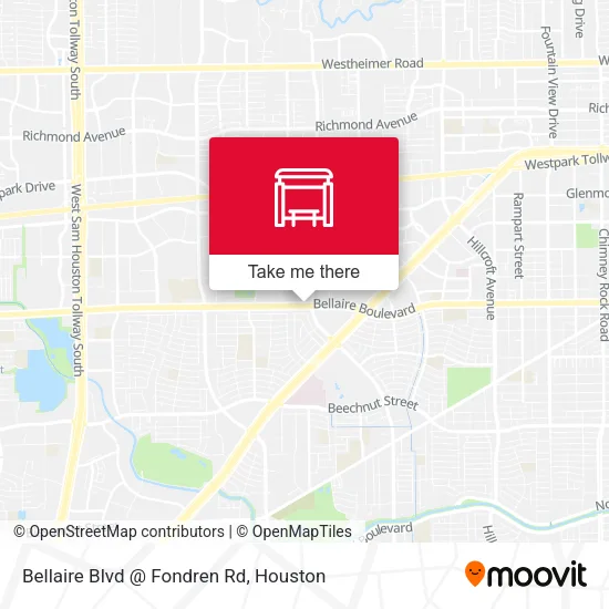 Mapa de Bellaire Blvd @ Fondren Rd