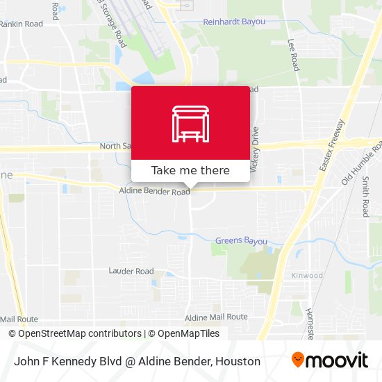 John F Kennedy Blvd @ Aldine Bender map