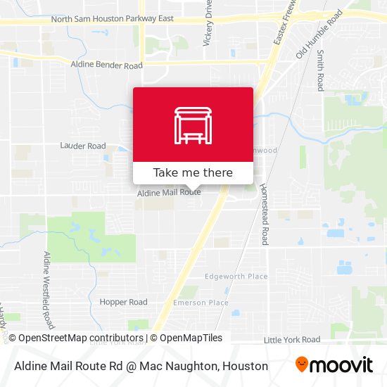 Aldine Mail Route Rd @ Mac Naughton map