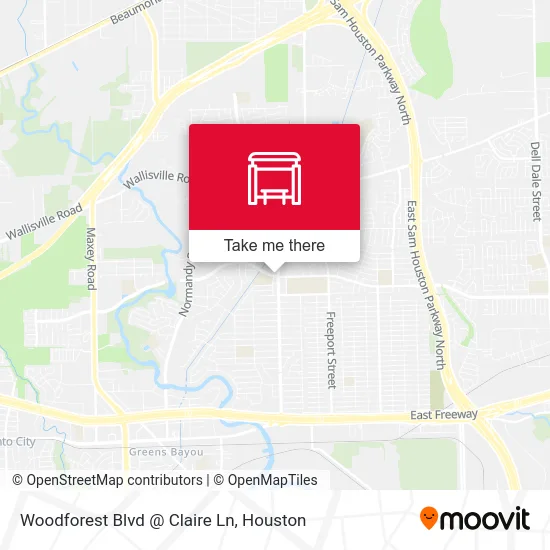Mapa de Woodforest Blvd @ Claire Ln
